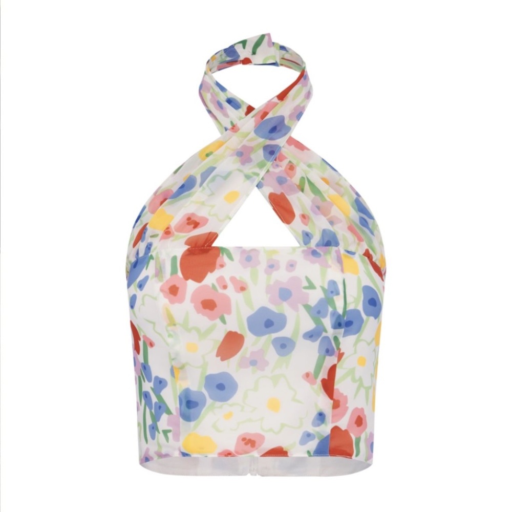 With Jean Tulip Garden Party Halter Top